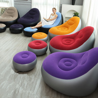 Nouveau Modèle de Fauteuil de Relaxation Simple Gonflable en PVC avec Repose-Pieds Pliant, Canapé Modulaire avec Rangement, Design une Place