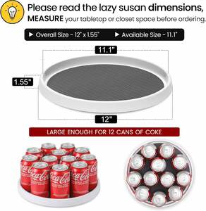 Set of 4 10-Inch PP Plastic Non-Skid Lazy Susan Organizers-Turntable Rack Cabinet <b>Pantry</b> Organization Storage <b>Kitchen</b> Fridge - Product Image 6