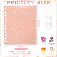 Couverture en cuir personnalisable Discbound Planner Rose Vert-Couverture pour ordinateur portable Disc Set Letter Size 9 11.5in Discbound Notebooks