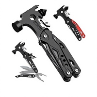 Marteau-pince multifonction d'urgence pour voiture, outil pliant portable en acier à haute teneur en carbone, en stock