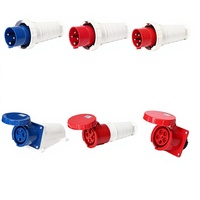 Prise industrielle 3, 4 ou 5 broches 63A / 125A IP67 étanche à la poussière 220V 380V 415V Série HF Hefeng HFE
