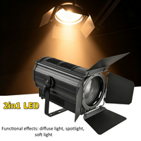Projecteur LED Fresnel 2-en-1 CW+WW 200W 15 ° -60 °   Projecteur LED à profil électronique DMX IP20, CRI90 élevé, pour scène et théâtre