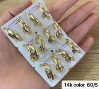 230519111 Bijoux Xuping Vente en Gros Offre Spéciale Haute Qualité Design Unique Mode Élégante Luxe Quotidien Boucles d'Oreilles Femme Couleur Or 14 Carats