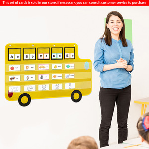 Large School Bus Shaped <b>Pocket</b> Charts for Kids, Back to School Supplies, Classroom Decor Hanging <b>Pocket</b> Charts - Product Image 2