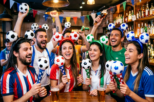 Vente en gros usine : <span class=keywords><strong>Ensemble</strong></span> de 8 ballons de célébration en aluminium en forme de bâton, thème football, pour le soutien des équipes - Product Image 5