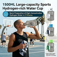 Generador de Agua Hidrogenada de Alta Eficiencia de 1.5L con Certificación FDA y CE, Botella de Agua Hidrogenada de Venta Caliente con Producción de Hidrógeno en 5 Minutos