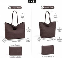 Sac fourre-tout en similicuir tissé pour femmes, sac à bandoulière souple à fermeture magnétique avec pochette intérieure