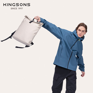 Kingsons Women's <b>Backpack</b> Solid Color <b>Waterproof</b> 20-35L Laptop Bag For Commuting Travel - Product Image 3