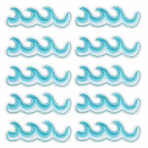 Patch brodé thermocollant à motifs ondulés variés pour la décoration de vêtements, chapeaux et sacs - Product Image 2