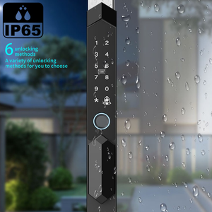 Promotion d'usine porte en alliage d'aluminium à empreinte digitale Double face serrure intelligente étanche porte en bois Compatible clé de pont cassée - Product Image 4