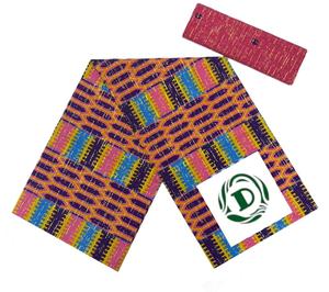 Tissu imprimé en cire africain DISCO, papier textile, violet, rose, rouge, bleu, noir, or, Kyeretwie, paillettes, Kente, Ankara, 6 yards, coton - Product Image 1