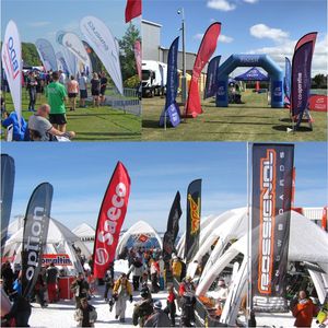 Banderas publicitarias rectangulares promocionales de plumas en forma de lágrima, pancartas de bandera de playa para perros calientes y patatas fritas para restaurantes de comida rápida - Product Image 6