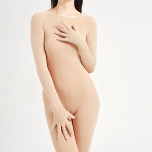 Women Velvet Bodysuit 120D Medium Thickness High Stretch Shaping Warm Full Body For Autumn Winter - Product Image 4