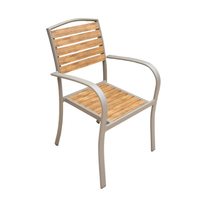 Table de chaise de restaurant imperméable pour salle à manger, jardin, patio, balcon, meubles empilables en bois et plastique