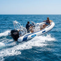 Bateau pneumatique Hedia Small Dinghy Speed 390, coque en aluminium, Hypalon, coque en V profond, 13 pieds, bateau pneumatique à rames