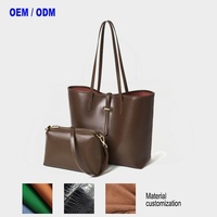 Nouvelle collection 2026 : Sacs à main de bureau personnalisés pour femmes, lot de 2 pièces, grand sac fourre-tout en cuir PU avec pochette bandoulière