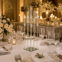 Bougeoir Acrylique Pas Cher, Candélabre Moderne Simple en Acrylique à 9 Bras pour Centres de Table de Mariage