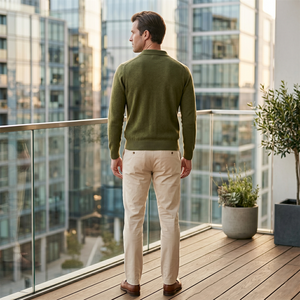 Polo en laine mélangée alpaga 12GG pour homme – Pull de luxe doux et élégant, style <span class=keywords><strong>Old</strong></span> Money – Vêtement haut de gamme en gros - Product Image 6