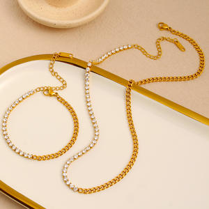 Hongtong B1-165 Edelstahl Kubanische Kette Tennis-Kette Kreative Luxuriöse Klassische Filigrane Damen Mode-Schmuck Halsketten - Product Image 5