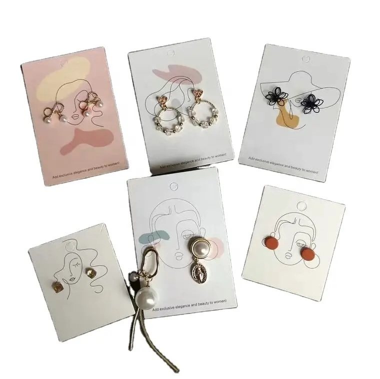 أزياء مجوهرات منقوشة متنوعة قلادة القرط بطاقة مع شعار الهوى