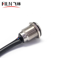 FILN Nouveau commutateur à bouton tactile de 19 mm avec fil, commutateur à bouton poussoir en métal étanche