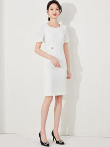 Tenue coréenne ensemble pour femmes nouveau bureau porter à manches courtes costume et robes ODM OEM Slim Fit élégant formel dames vêtements d'affaires - Product Image 4