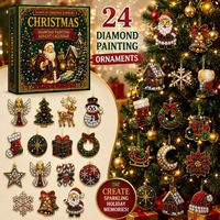 Calendrier de l'Avent transfrontalier de Noël : Boîtes mystères en verre pour ornements et pendentifs décoratifs de fêtes