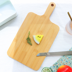 Tabla de cortar de bambú, bandeja para carne, verduras, frutas, Pizza, charcutería, tabla de cortar con mango - Product Image 3