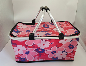 Tas pendingin tahan bocor cetak bunga keranjang piknik terisolasi Oxford untuk pantai anti bocor tas pendingin piknik perjalanan pantai - Product Image 6