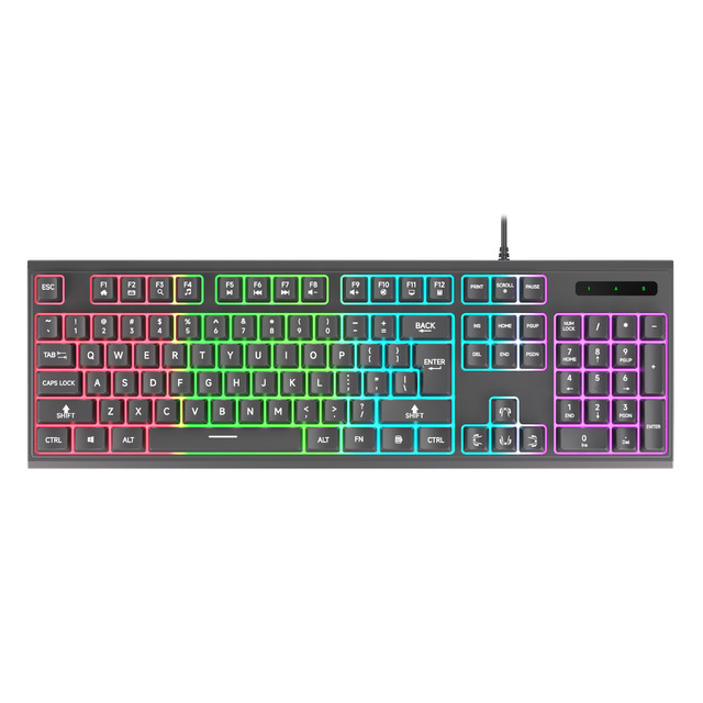 104-key RGB Wired Gaming Keyboard for Office Use Comes with 1.5-meter Cable