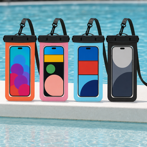 Pochette étanche pour téléphone tactile en PVC avec logo personnalisé, cordon réglable, sac étanche pour la natation, la plage, la randonnée - Product Image 5