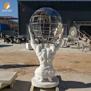 Statue d'<span class=keywords><strong>Atlas</strong></span> en marbre, sculpture classique de dieu grec sculptée à la main en pierre naturelle grandeur nature - Product Image 4
