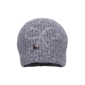 Bonnet en laine tricoté style coréen gris beige chaud automne hiver pour femme, décontracté, effet amincissant pour le visage, cache-oreilles - Product Image 5