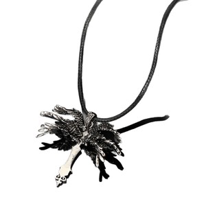 Collier pendentif croix d'ange à six ailes en argent vintage, bijoux tendance punk hip hop, cadeau pour hommes et femmes - Product Image 5
