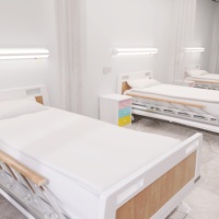 Lampe de chevet d'hôpital personnalisée avec plage de température de couleur 2700K-5000K, corps en aluminium, service OEM/ODM pour lampe de chevet d'hôpital et utilisation avec projecteur