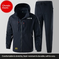 Ensemble uniforme de travail en coton pour hommes, printemps-automne, anti-humidité, extensible, sans coutures, pour atelier, usine, maintenance