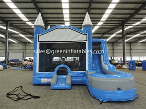 Fun Thương Mại PVC 50ft Inflatable Trượt Nước Inflatable + Lâu Đài Bouncer Giant-Inflatable-Water-Slide-For-Adult - Product Image 5