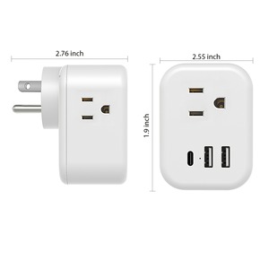 3 Port USB <b>Extension</b> <b>Socket</b> with Plastic Housing US <b>Plug</b> Power Distribution Charger for Travel & Home Use - Product Image 3