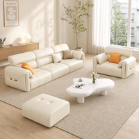Canapé italien minimaliste en cuir véritable, style moderne et simple pour salon, style rétro, trois places, mousse à mémoire de forme, résistant à l'usure