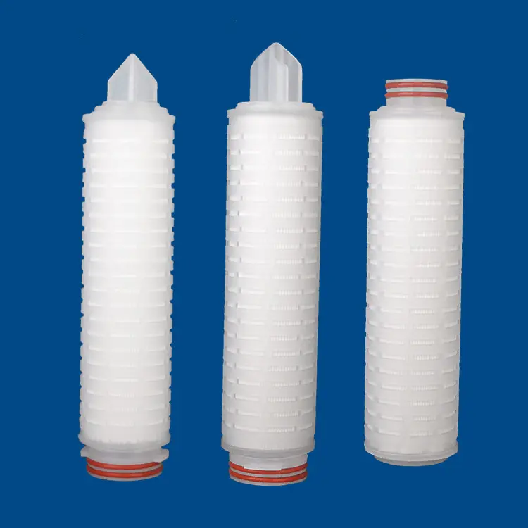Su filtresi için 0.22 mikron PTFE/PVDF kıvrımlı filtre kartuşu