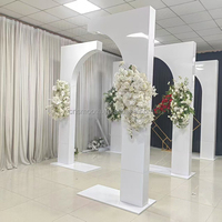 Nouvelles décorations de scène de mariage SMS : support de lustre en métal blanc, support de cadre semi-circulaire pour décoration d'arche de mariage en intérieur