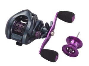 Alimentador automático de peces de dos carretes de lagarto para acuario, arrastre de 8KG para el carrete de baitcasting rosa como datos 20 + 1 BB - Product Image 5