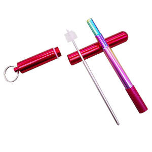 Paille métallique pliable avec boîte d'emballage, paille en acier inoxydable <span class=keywords><strong>réutilisable</strong></span> vente directe en usine - Product Image 6