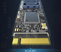 TEKET-placa base industrial integrada, minipcie GEN3 M.2 m-key NVME a 6 puertos SATA, 16Gbps, NAS SSD RAID