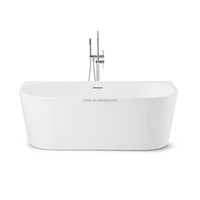 Ortonbaigbain bain antidérapant blanc mat adulte acrylique autoportant bain chaud SPA baignoire en plastique articles sanitaires baignoire de trempage