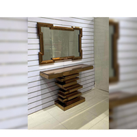 Vente en gros Table de Console de meubles de maison avec miroir Tables de Console de diamant de cristal écrasé modernes