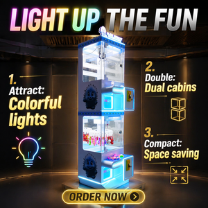 Máquina de Juego Dos en Uno con Pinza de Garras, Máquina Expendedora Comercial de Regalos Operada con Monedas, Equipo de Arcade con Luz - Product Image 1