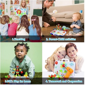 Bloc de construction de briques d'apprentissage STEM Jouets <span class=keywords><strong>Perceuse</strong></span> et tournevis Ensemble de blocs d'outils Ingénierie de la construction Jeux de blocs de construction Jouets - Product Image 6