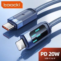 Câble de données tressé Toocki PD 20W à charge rapide avec puce intelligente de protection pour iPhone, idéal pour la maison et le bureau
