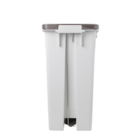 Seau de rangement de 30 litres en plastique de style nordique, à pédale, ouverture supérieure, gris-blanc, pour la maison